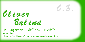 oliver balind business card